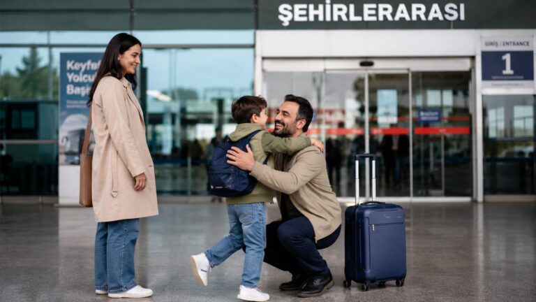 Farklı şehirlerde yaşayan ebeveyn ve çocuğun buluşması