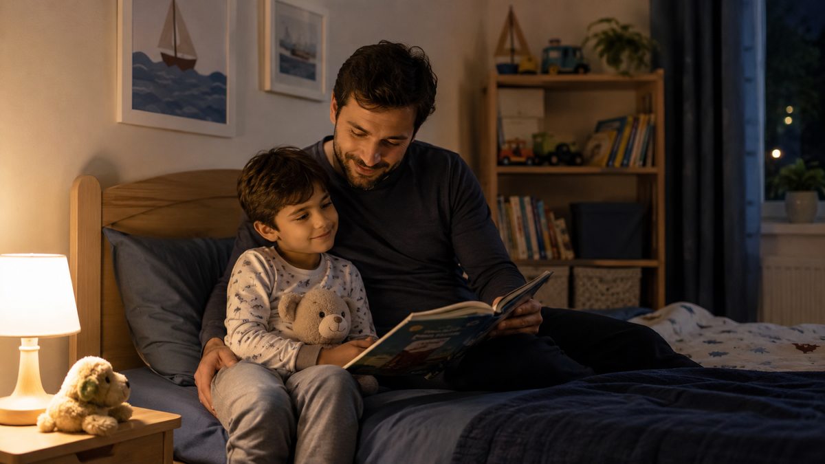 Babasıyla vakit geçiren çocuk